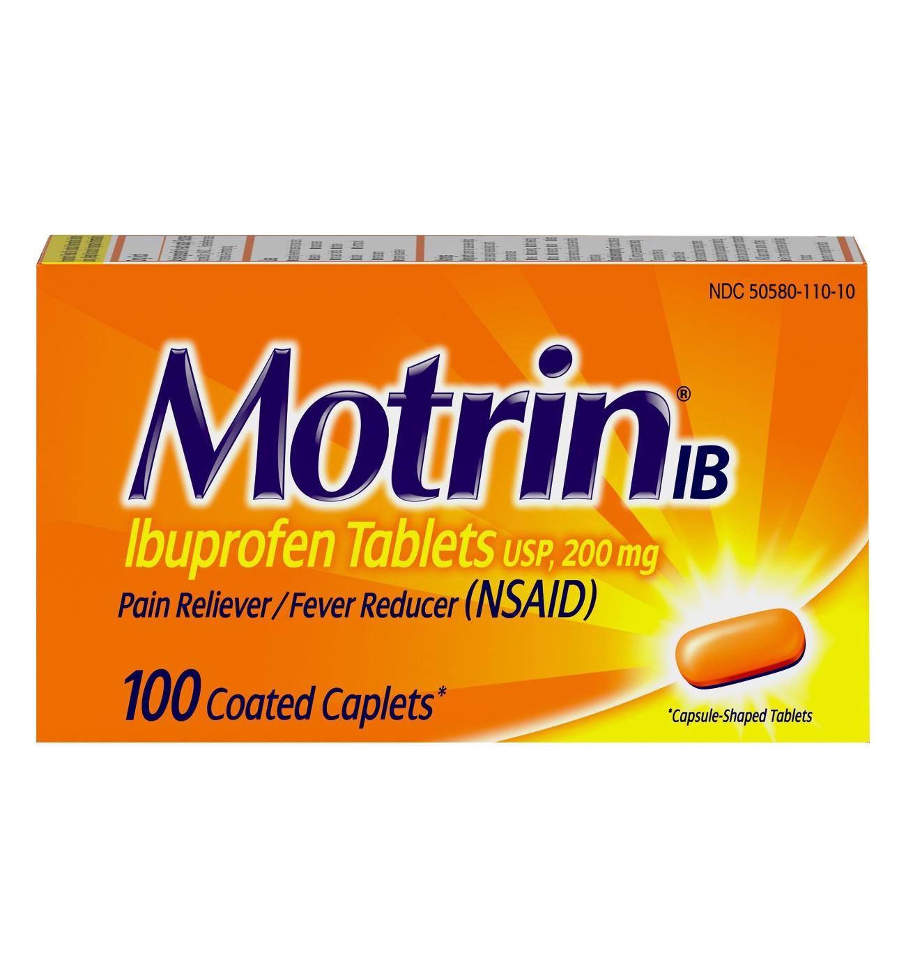 Motrin IB Pain Reliever Tablets - 200 mg; image 1 of 6