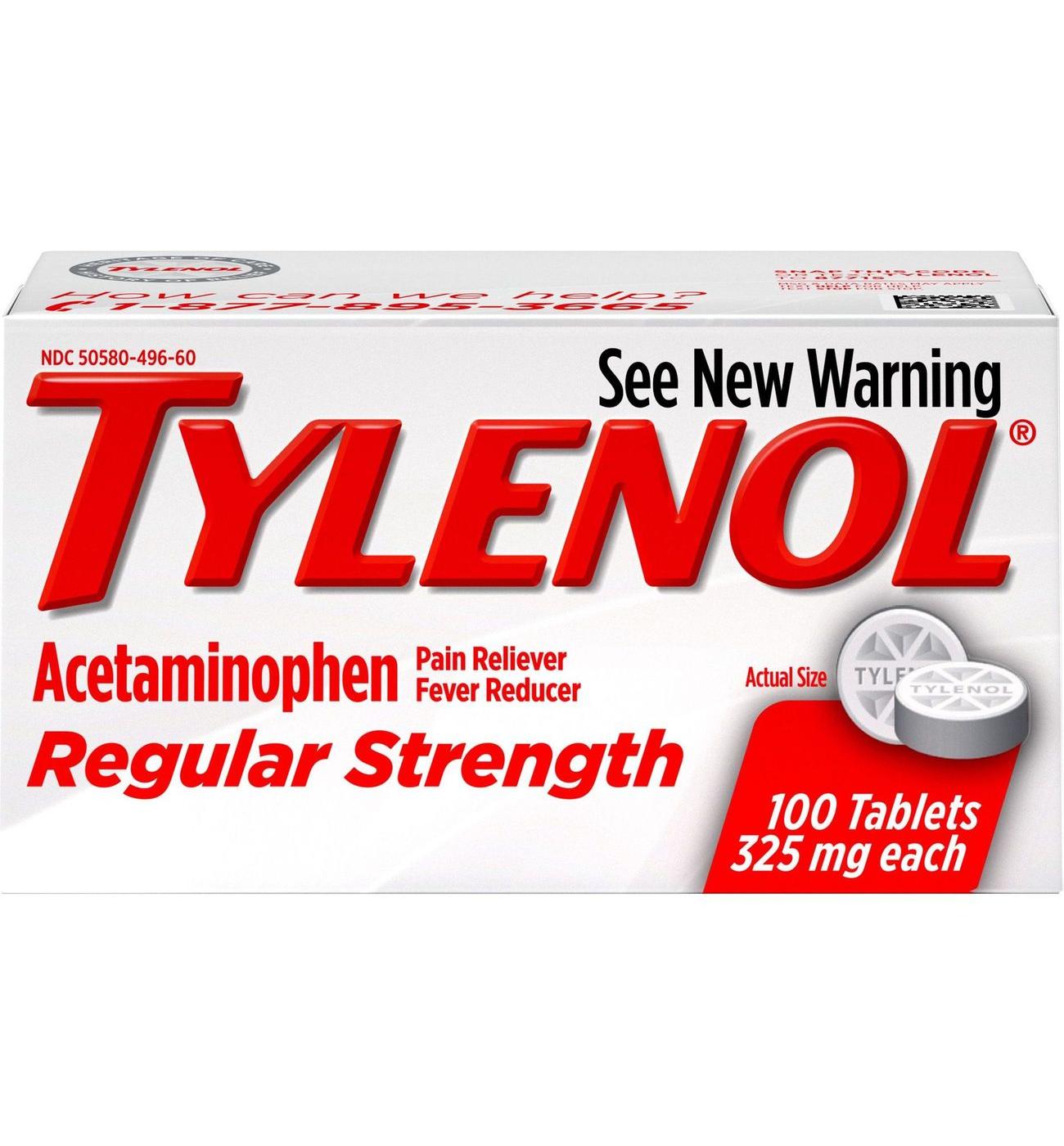 Tylenol Regular Strength 325 mg Tablets; image 1 of 6