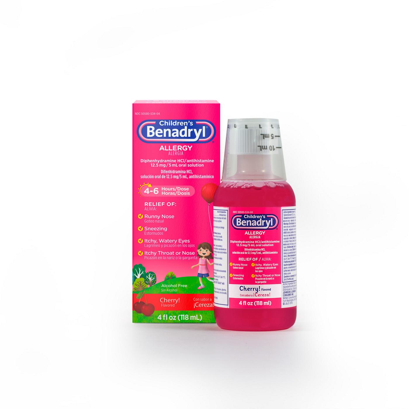 Benadryl Children's Allergy Liquid - Cherry; image 2 of 6