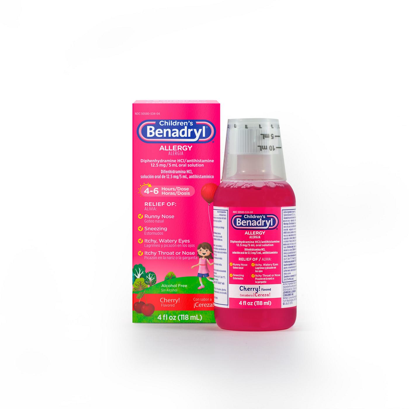 Benadryl Children's Allergy Liquid - Cherry; image 4 of 6