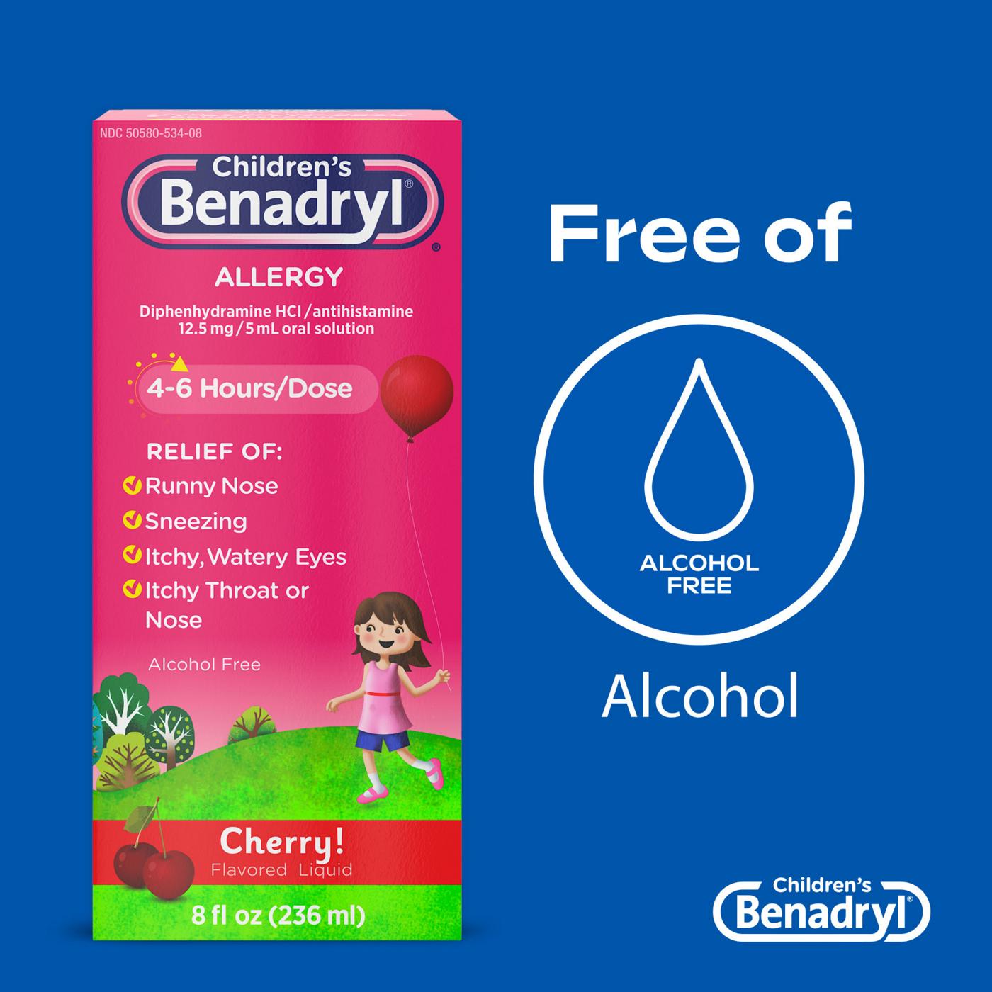Benadryl Children's Allergy Liquid - Cherry; image 5 of 6