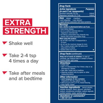 Gaviscon Extra Strength Cool Mint Liquid Antacid for Fast-Acting Heartburn Relief