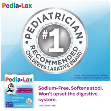 Pedia-Lax Laxative Glycerin Suppositories, 6 ct