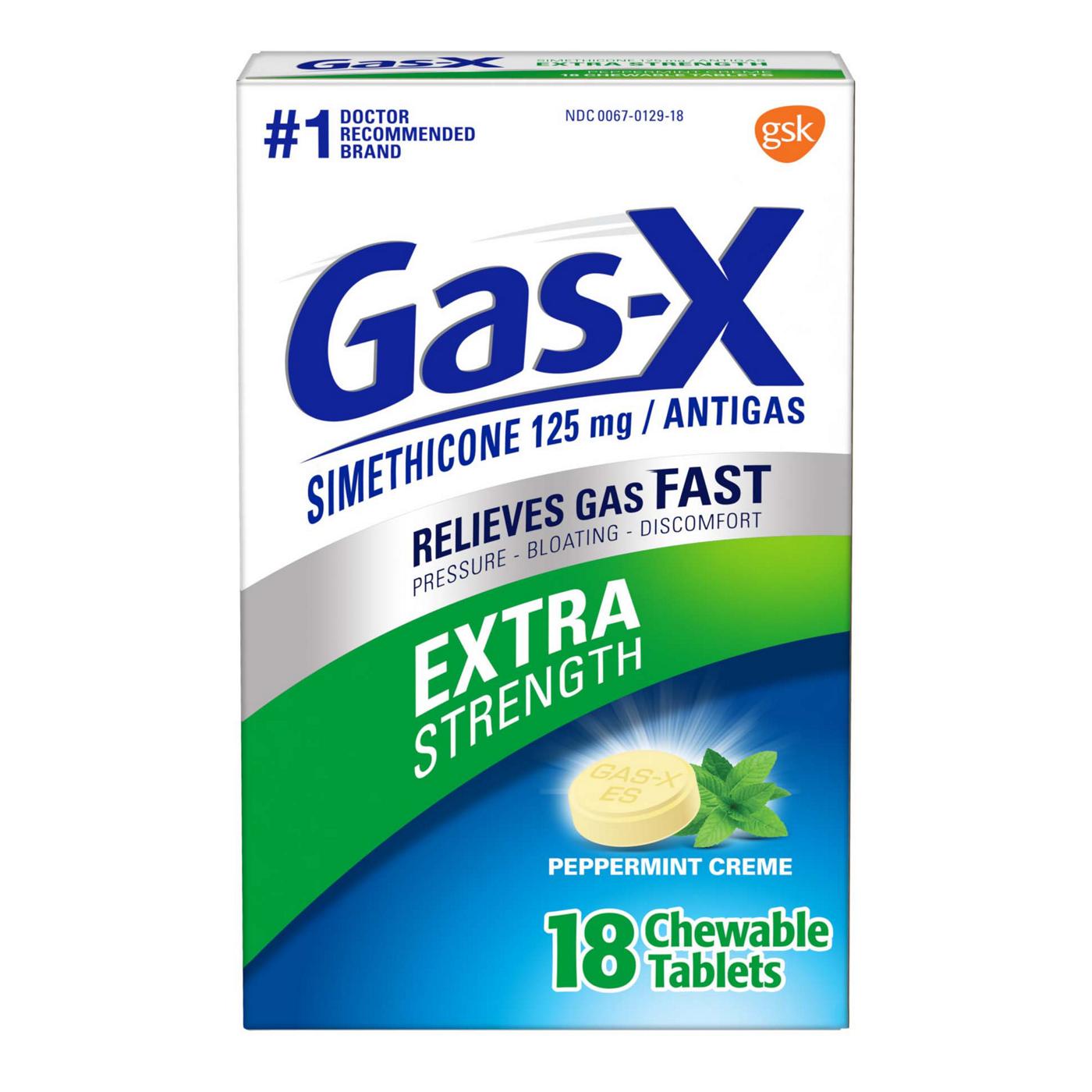 Gas-X Extra Strength Gas Relief Chewable Tablets - Peppermint Creme; image 1 of 7