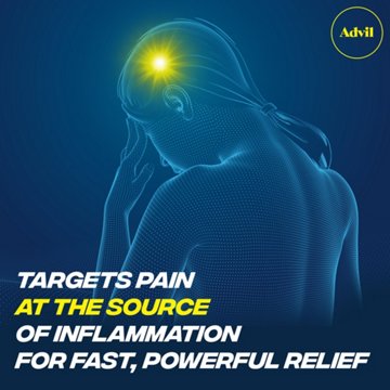 Advil Pain Reliever and Fever Reducer, Ibuprofen 200mg for Pain Relief