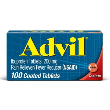 Advil Pain Reliever and Fever Reducer, Ibuprofen 200mg for Pain Relief, 100 ct