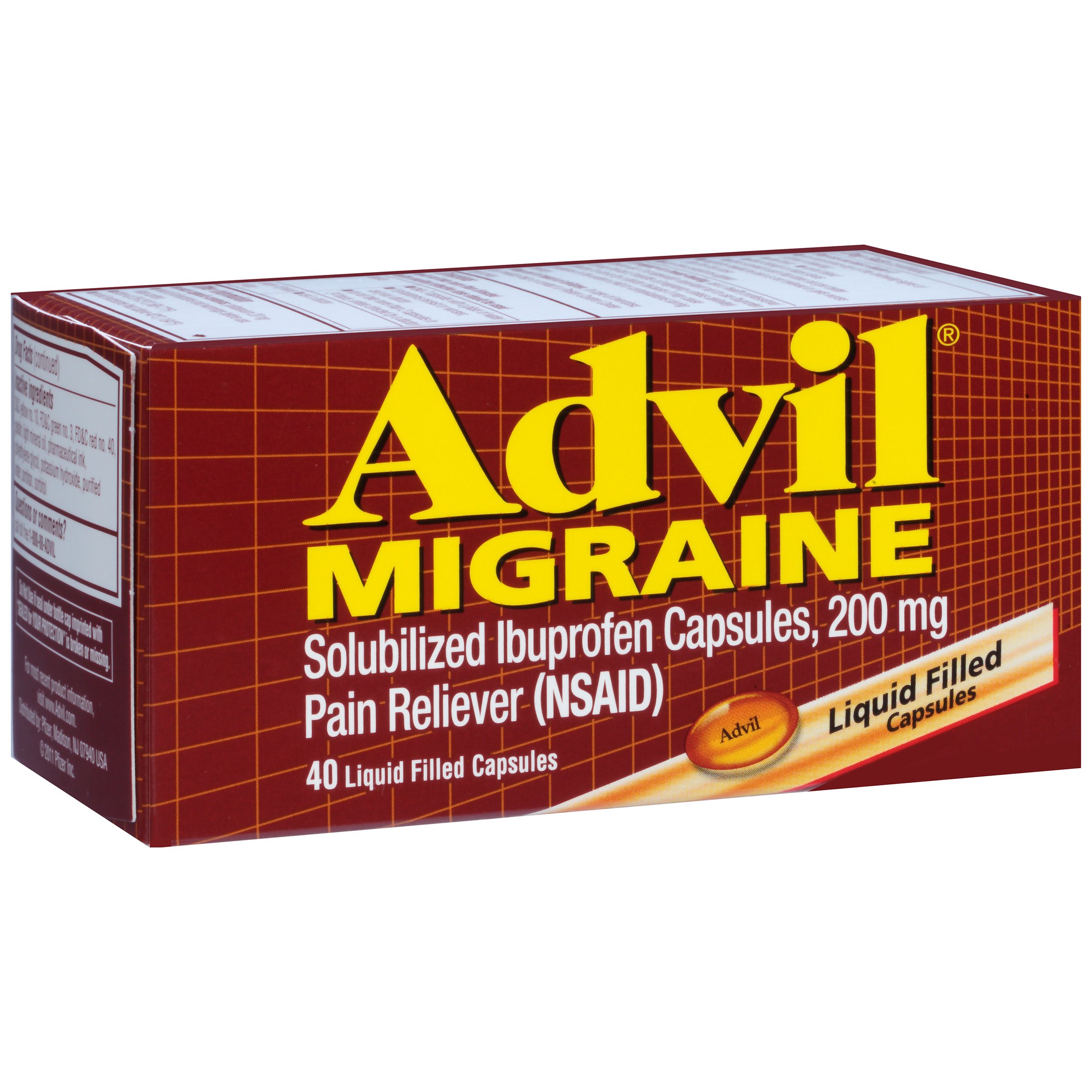 Advil Migraine Ibuprofen 200 mg Liquid Filled Capsules Shop Medicines