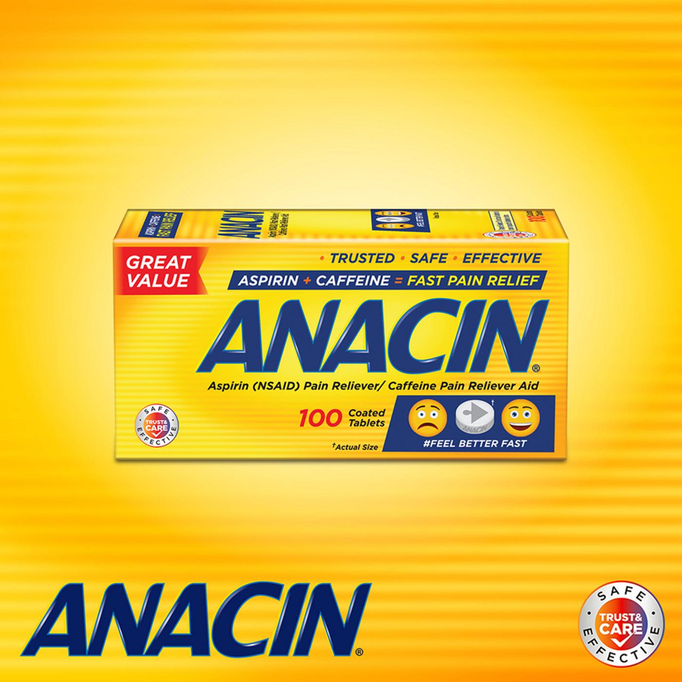 Anacin Fast Pain Reliever Coated Tablets; image 5 of 5