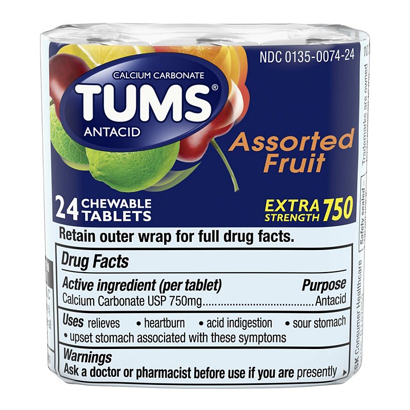 Tums Antacid Extra Strength Assorted Fruit Chewable Tablets - Shop  Medicines & Treatments at H-E-B