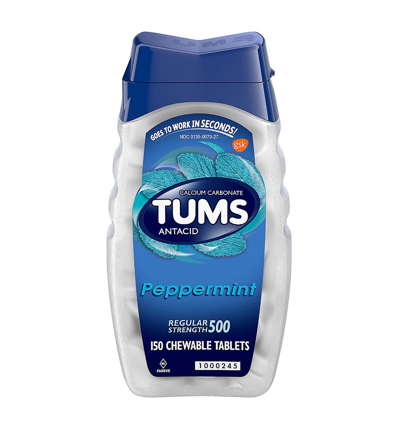 Tums Regular Strength Peppermint Chewable Tablets; image 7 of 8