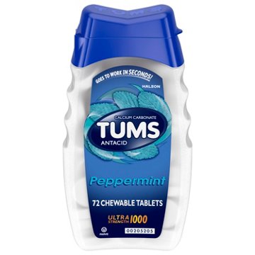 Tums Chewable Antacid Tablets for Ultra Strength Heartburn Relief, Peppermint