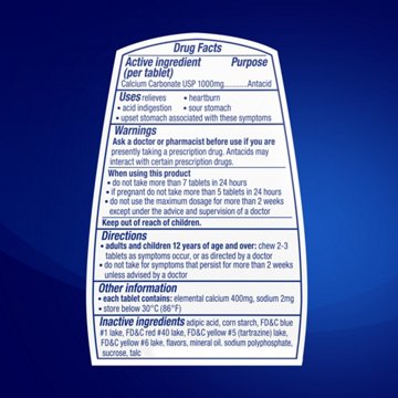 Tums Chewable Antacid Tablets