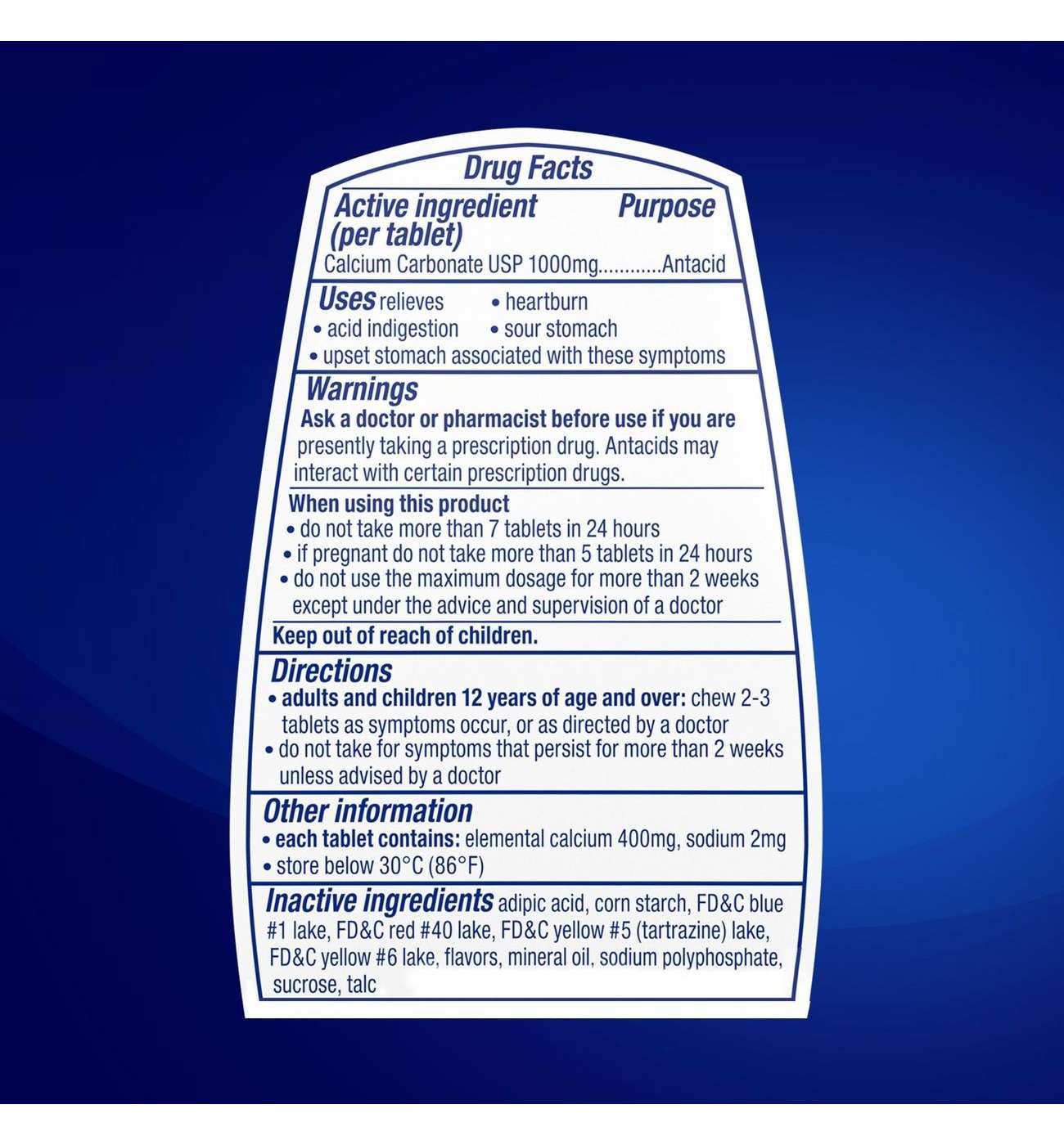 Tums Ultra Strength Chewable Antacid Tablets for Heartburn Relief, Assorted Fruit; image 3 of 7