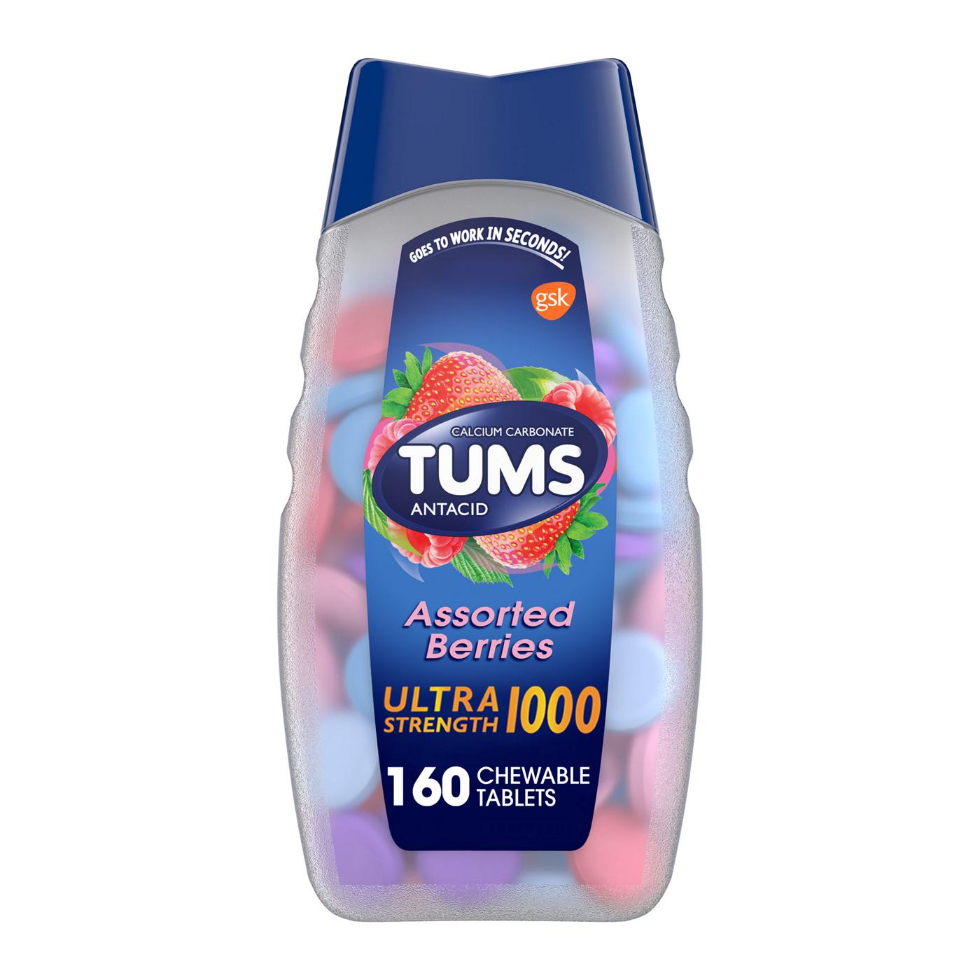 Tums Ultra Strength Chewable Antacid Tablets for Heartburn Relief, Assorted Berries; image 1 of 5