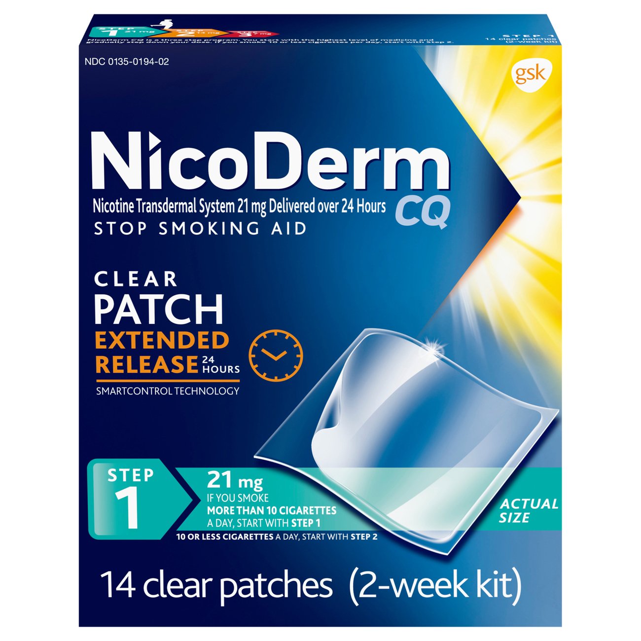 cigarettes patch Nicoderm CQ Nicotine Patches to Stop Smoking, 21 mg, Step 1