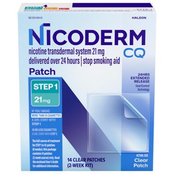 Nicoderm CQ Nicotine Patches to Stop Smoking, 21 mg, Step 1, 14 ct