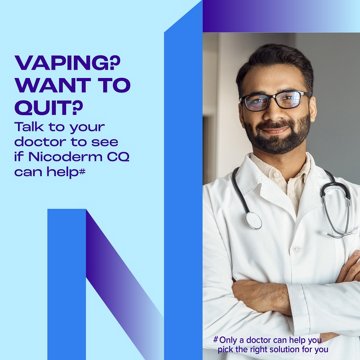 Nicoderm CQ Nicotine Patches to Stop Smoking, 21 mg, Step 1, 14 ct