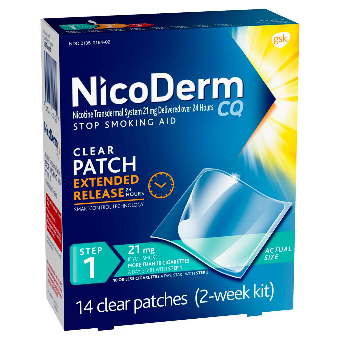 NicoDerm CQ Step 1 Nicotine Patches - 21 mg; image 7 of 8