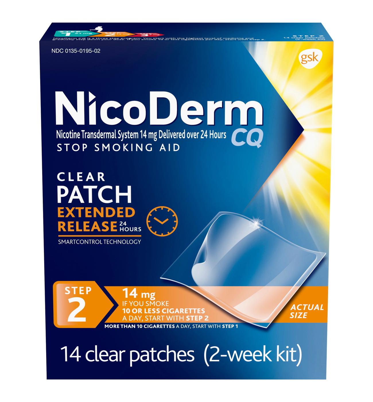 NicoDerm CQ Step 2 Nicotine Patches - 14 mg; image 1 of 8