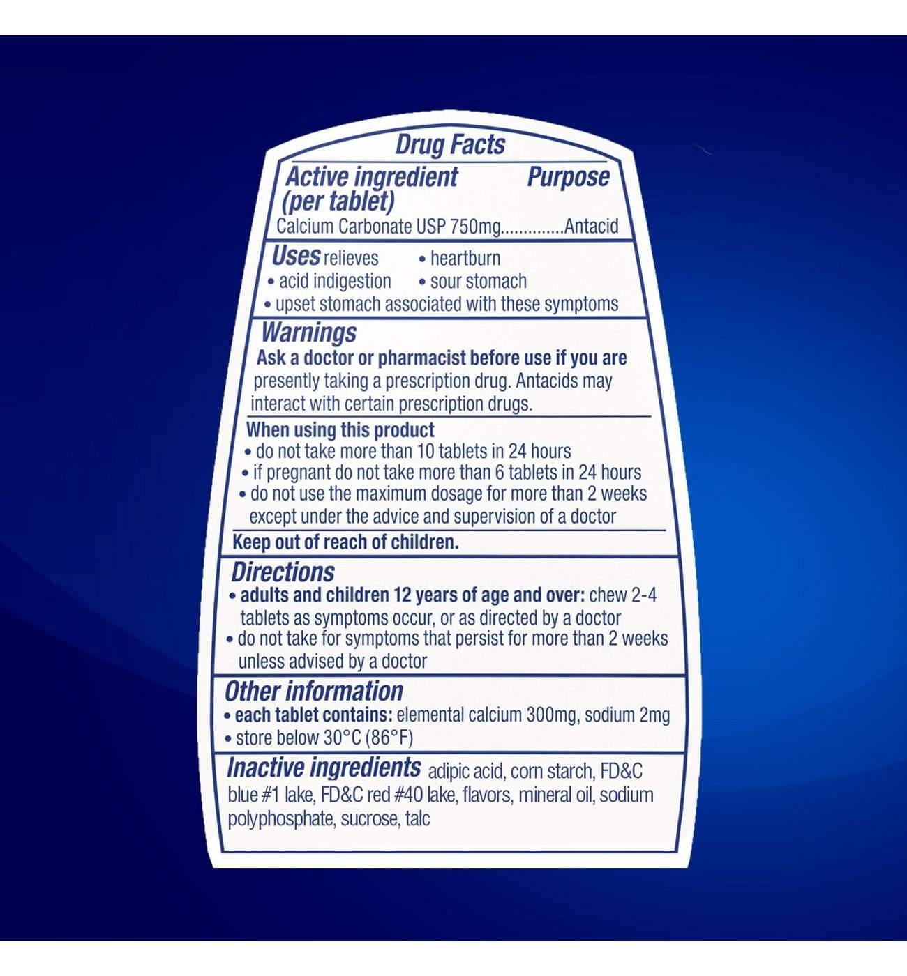Tums Chewable Antacid Tablets for Extra Strength Heartburn Relief, Assorted Berries Flavors; image 2 of 3