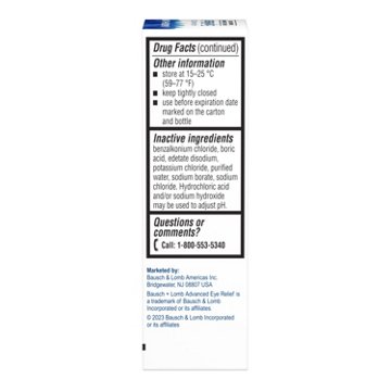 Bausch & Lomb Advanced Eye Relief Dry Eye Drops, 0.5 oz
