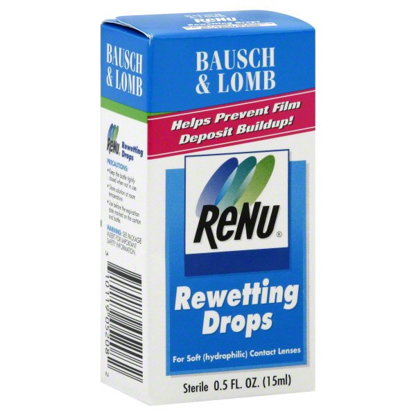 Bausch & Lomb ReNu Rewetting Drops Shop Contact Lens Solution & Cases