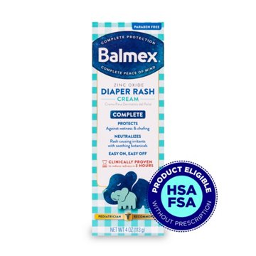 Balmex Baby Diaper Rash Cream with Zinc Oxide & Soothing Botanicals, 4 oz