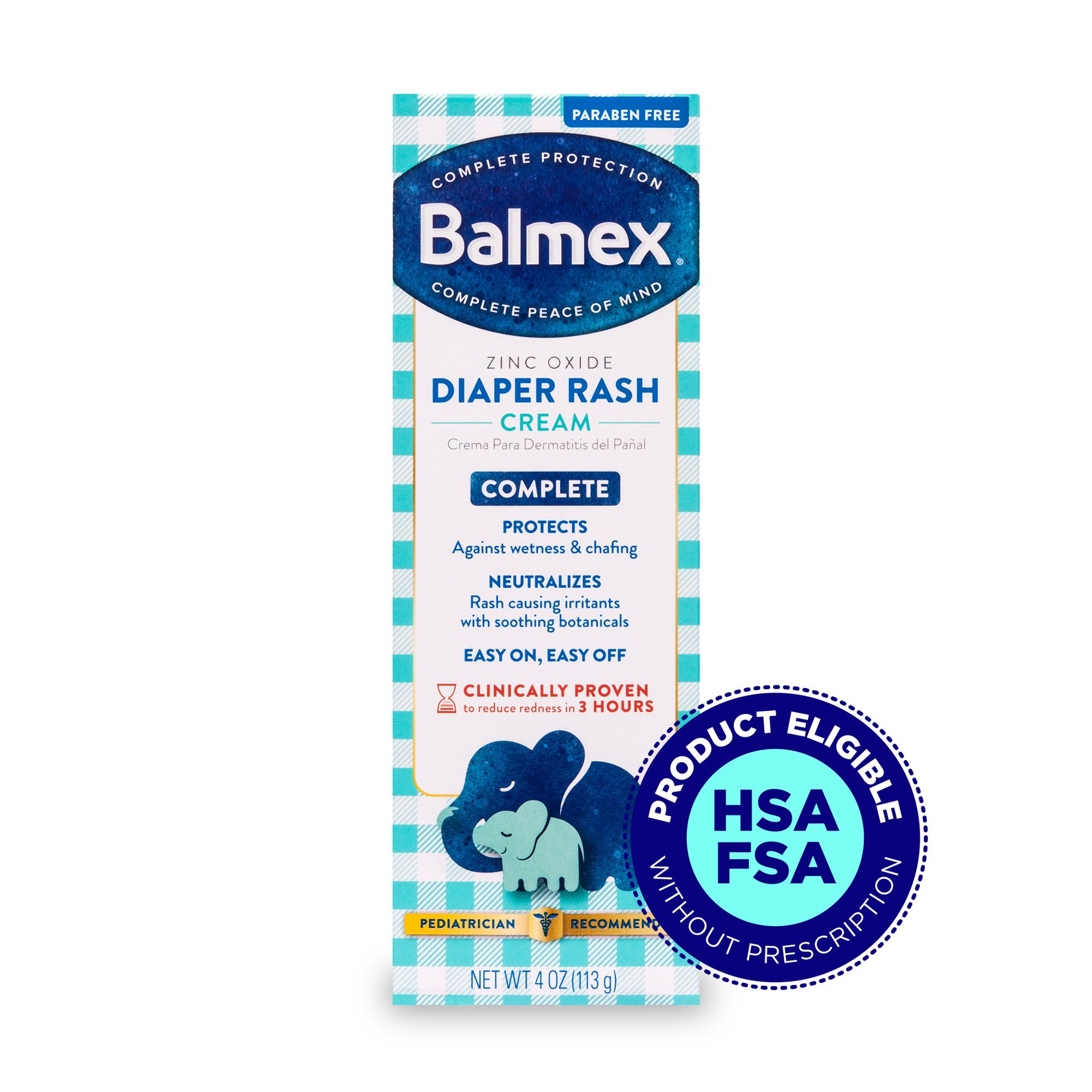 Balmex Baby Diaper Rash Cream with Zinc Oxide & Soothing