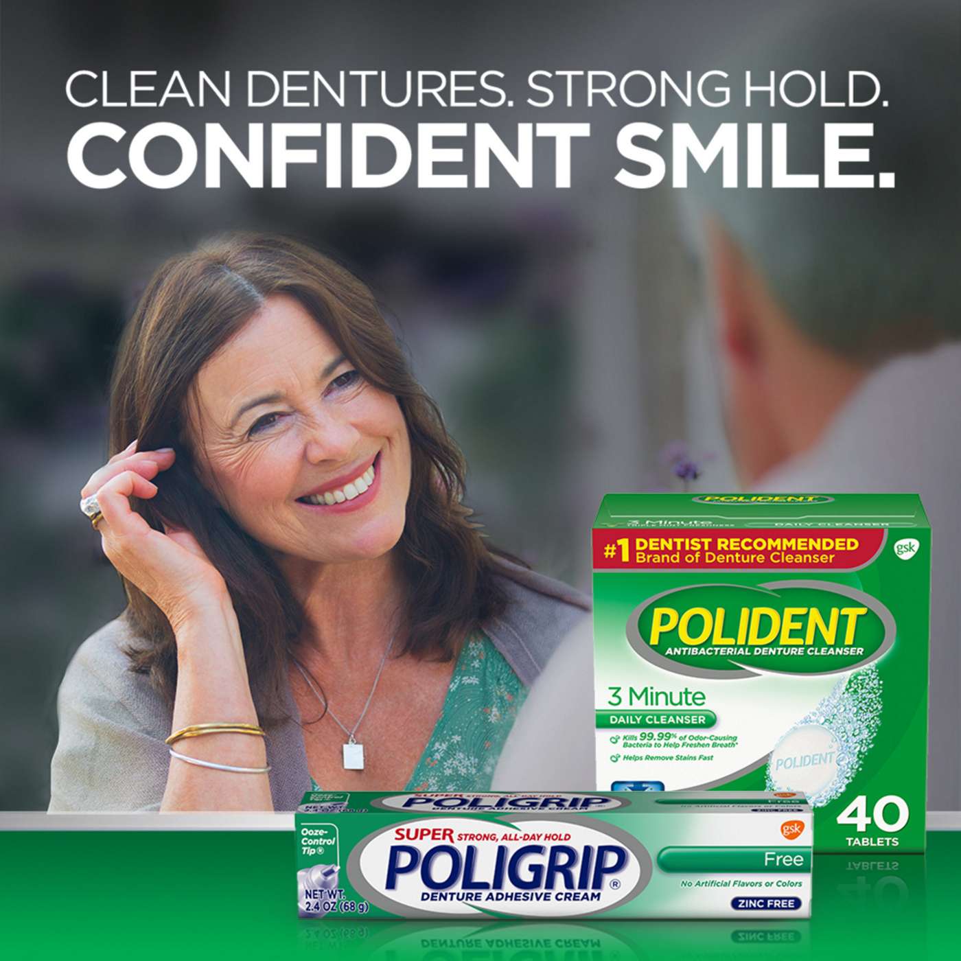 Polident 3 Minute Triple Mint Antibacterial Denture Cleanser Effervescent Tablets Shop Denture