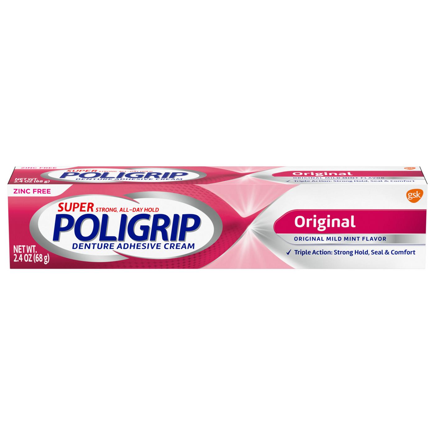 Super Poligrip Denture Adhesive Cream - Original; image 1 of 8