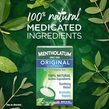 Mentholatum Original Vapor Topical Chest Rub Ointment , 1 oz