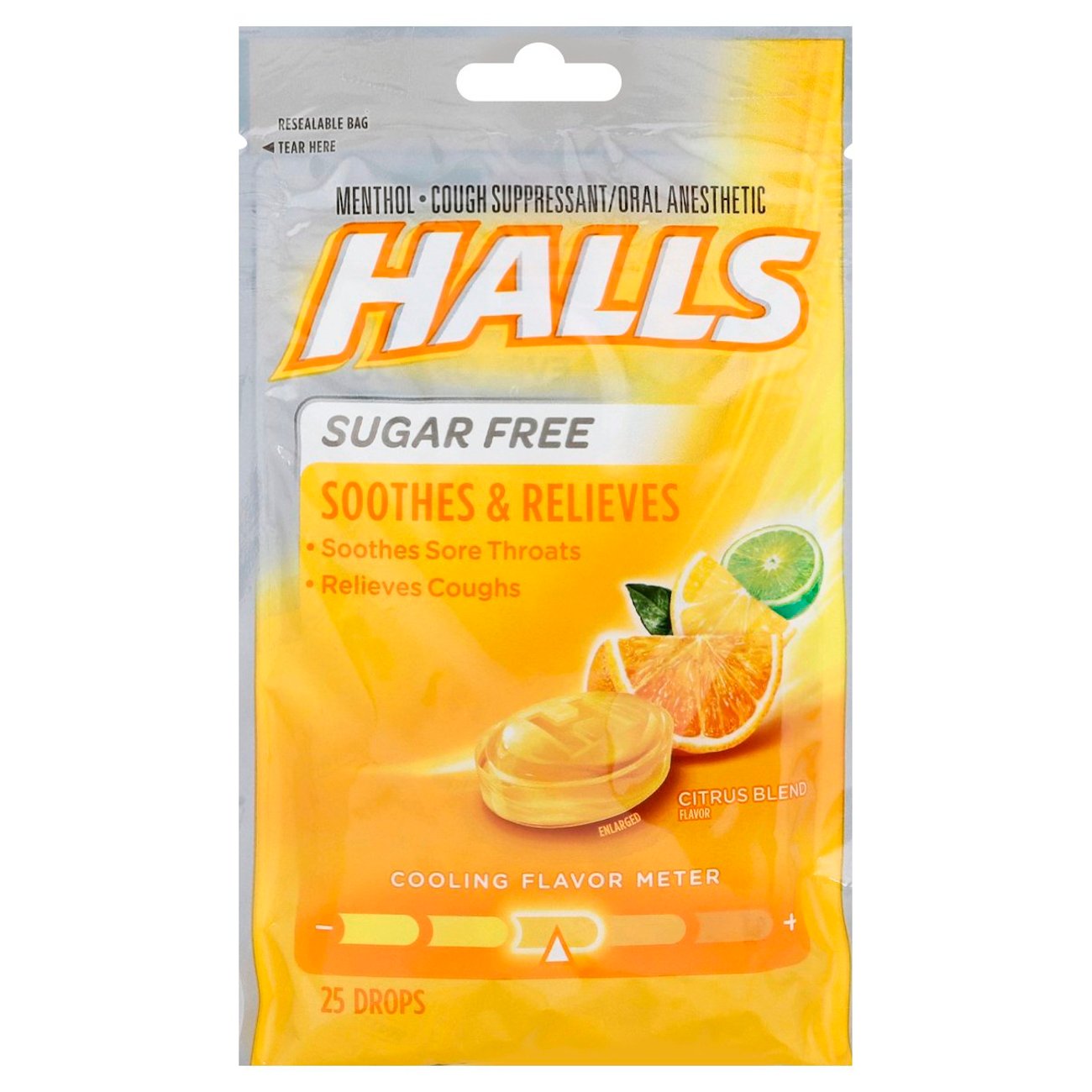 Halls Soothes And Relieves Sugar Free Citrus Blend Flavor Cough Drops Shop Cough Cold And Flu At 5516