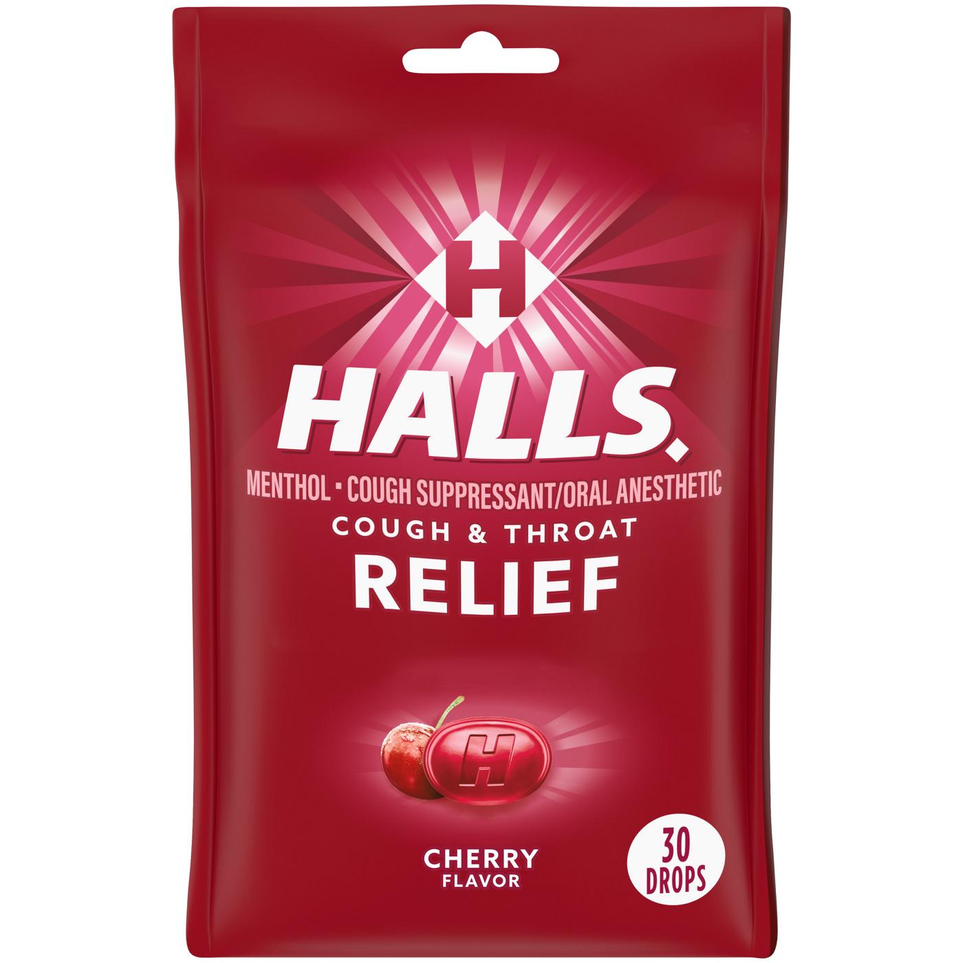Halls Relief Cherry Cough Drops; image 1 of 9