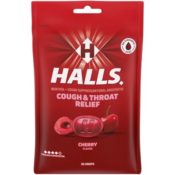 Halls Relief Cherry Cough Drops, 30 pk