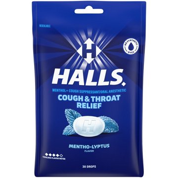 Halls Relief Mentho-Lyptus Cough Drops, 30 pk