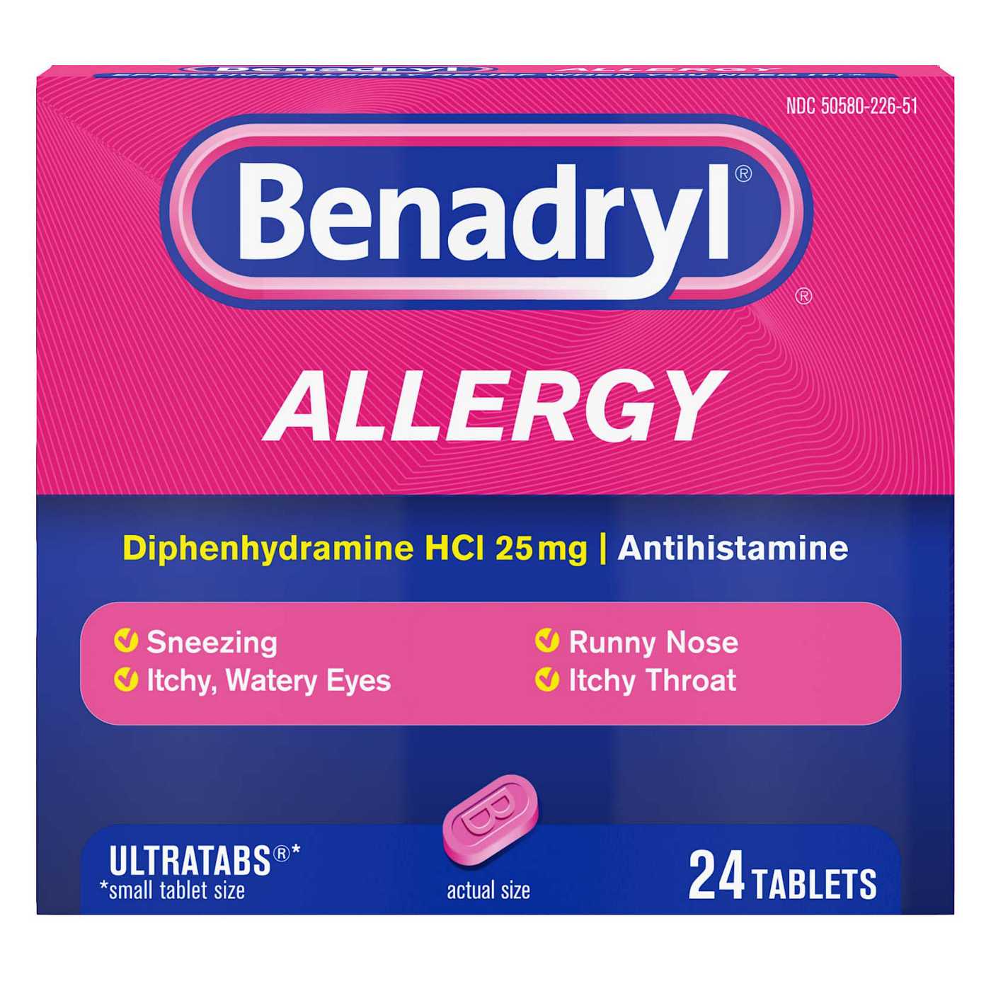 Benadryl Antihistamine Allergy Relief Ultratabs Tablets; image 1 of 8