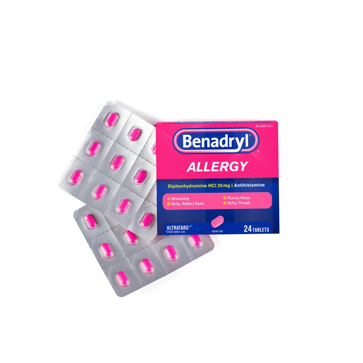 Benadryl Antihistamine Allergy Relief Ultratabs Tablets; image 4 of 8