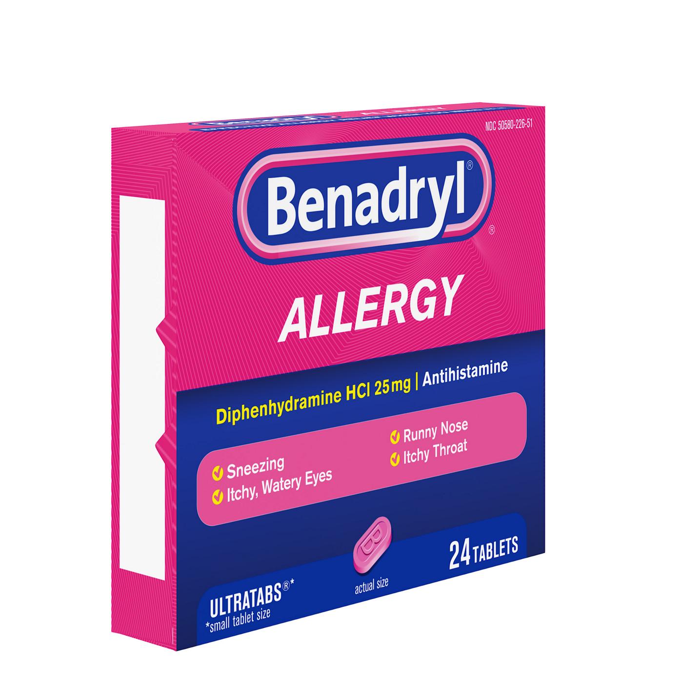 Benadryl Antihistamine Allergy Relief Ultratabs Tablets; image 6 of 8