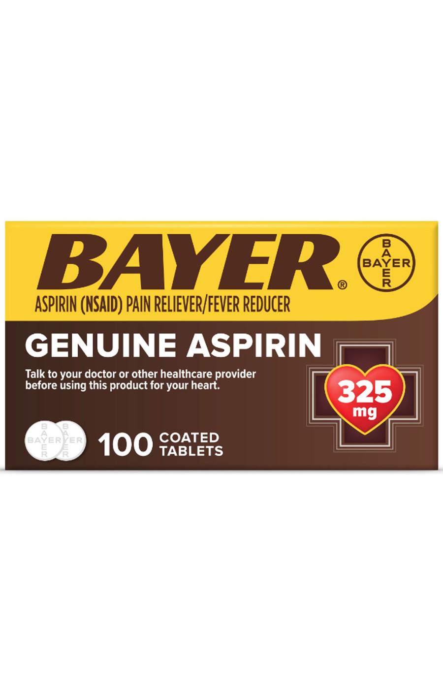 Bayer Aspirin Pain Reliever/Fever Reducer 325 mg Coated Tablets Shop