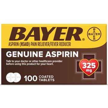 Bayer Aspirin Pain Reliever/Fever Reducer 325 mg Coated Tablets