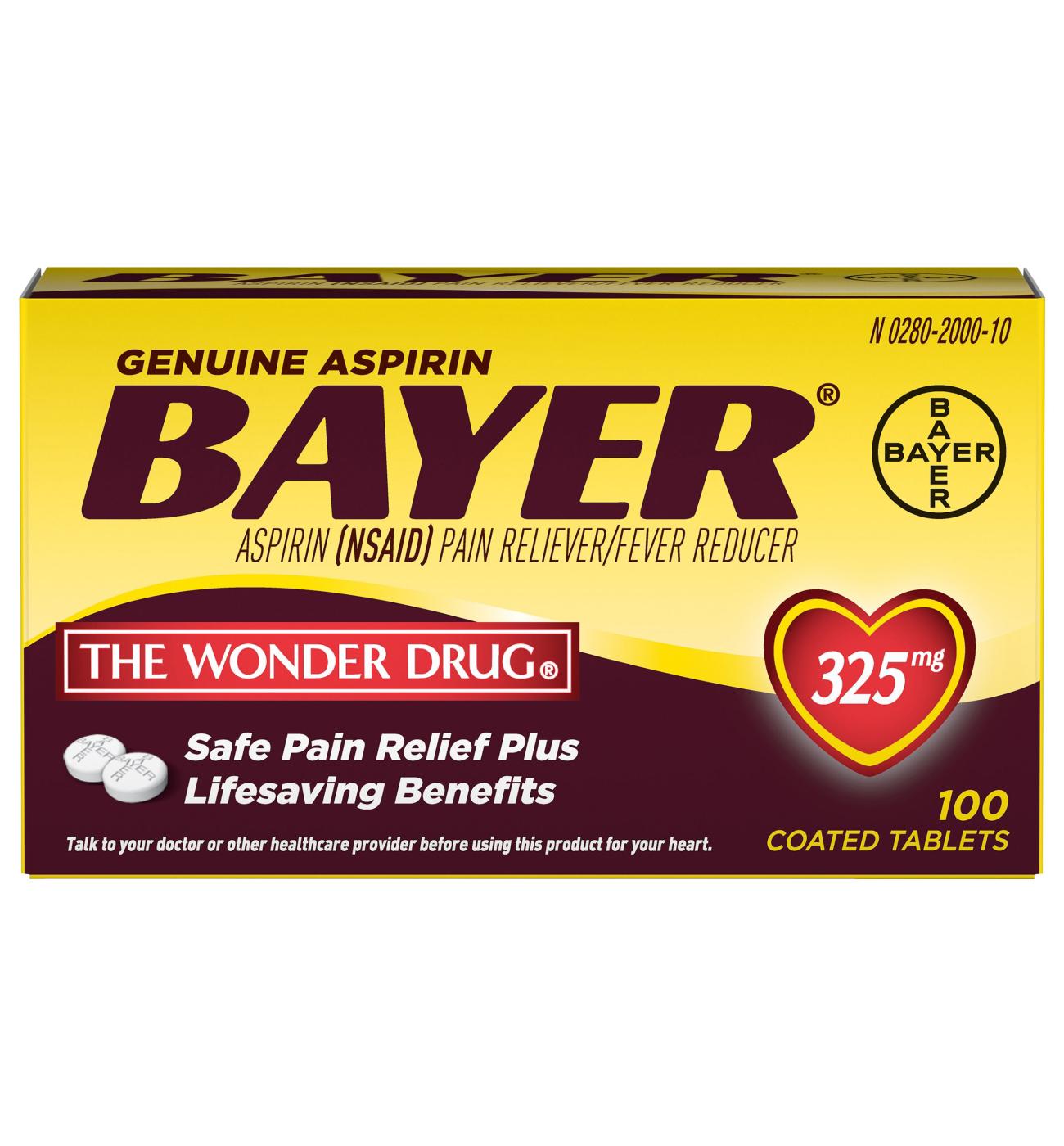 Bayer Aspirin Pain Reliever/Fever Reducer 325 mg Coated Tablets; image 2 of 2