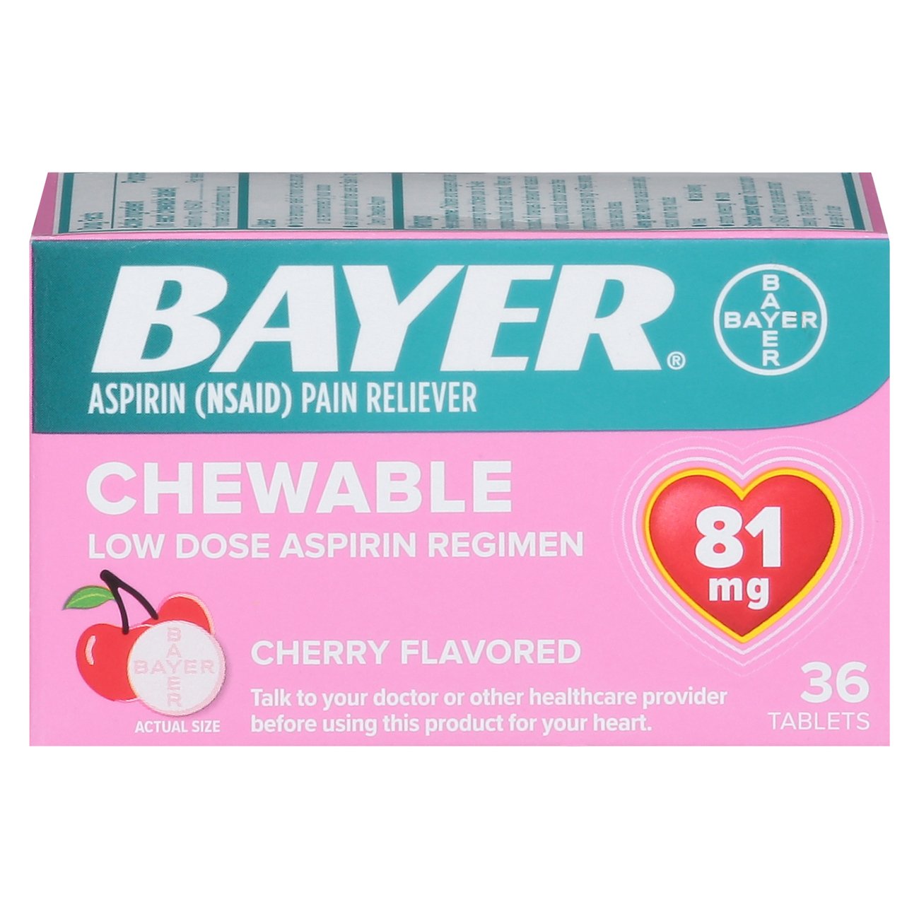 Bayer Aspirin Pain Reliever/Fever Reducer Low Dose 81 mg Chewable