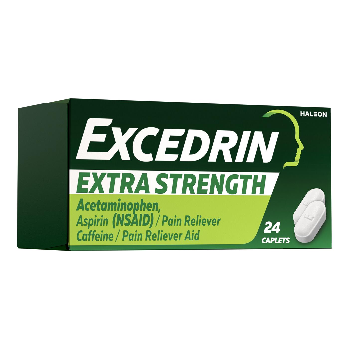 Excedrin Extra Strength Caplets for Headache Pain Relief, Acetaminophen 250mg, Aspirin 250mg, Caffeine 65mg, Pain Reliever; image 1 of 2