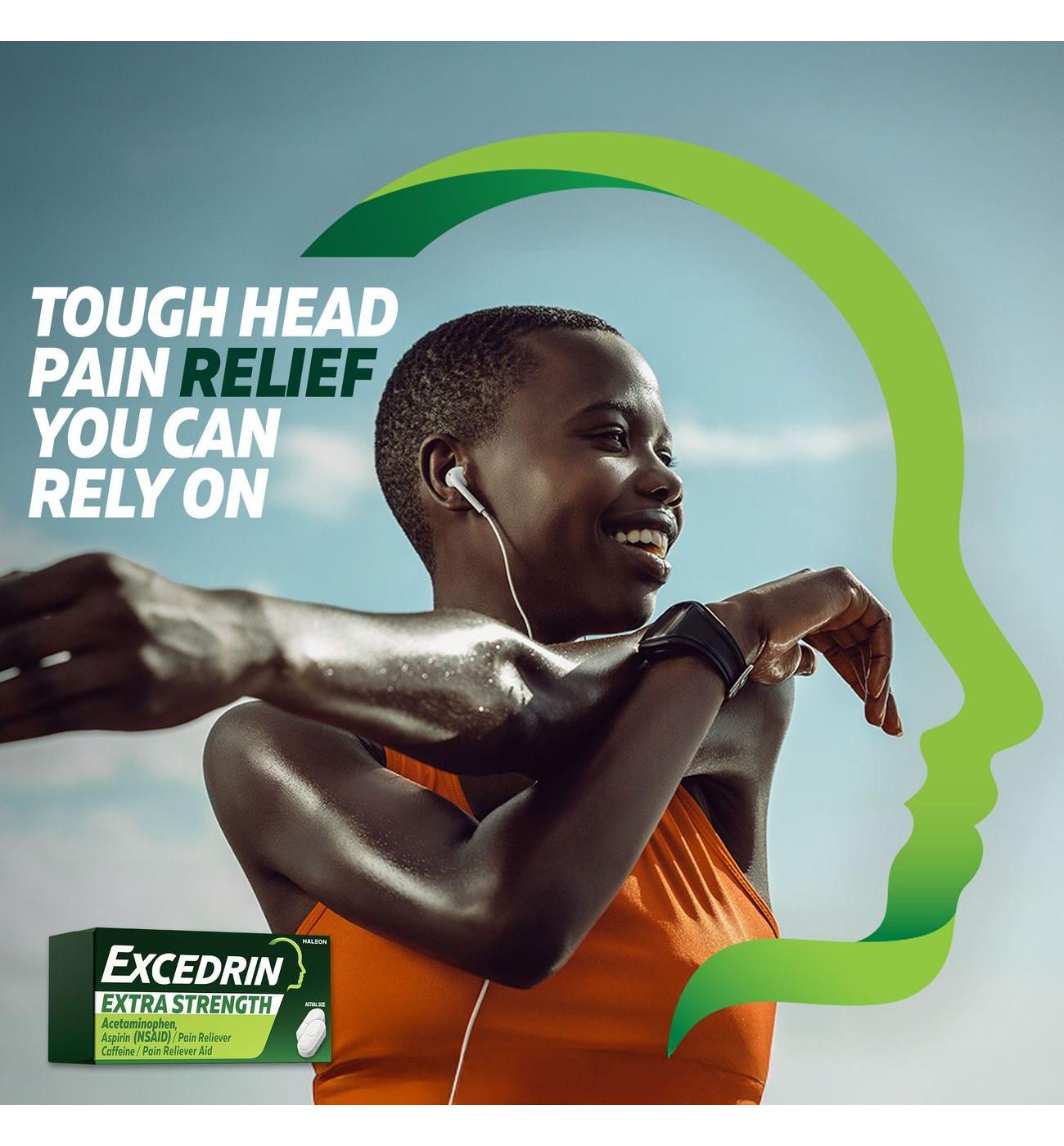 Excedrin Extra Strength Caplets for Headache Pain Relief, Acetaminophen 250mg, Aspirin 250mg, Caffeine 65mg, Pain Reliever; image 2 of 2