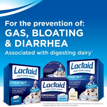 Lactaid Original Strength Lactose Intolerance Caplets