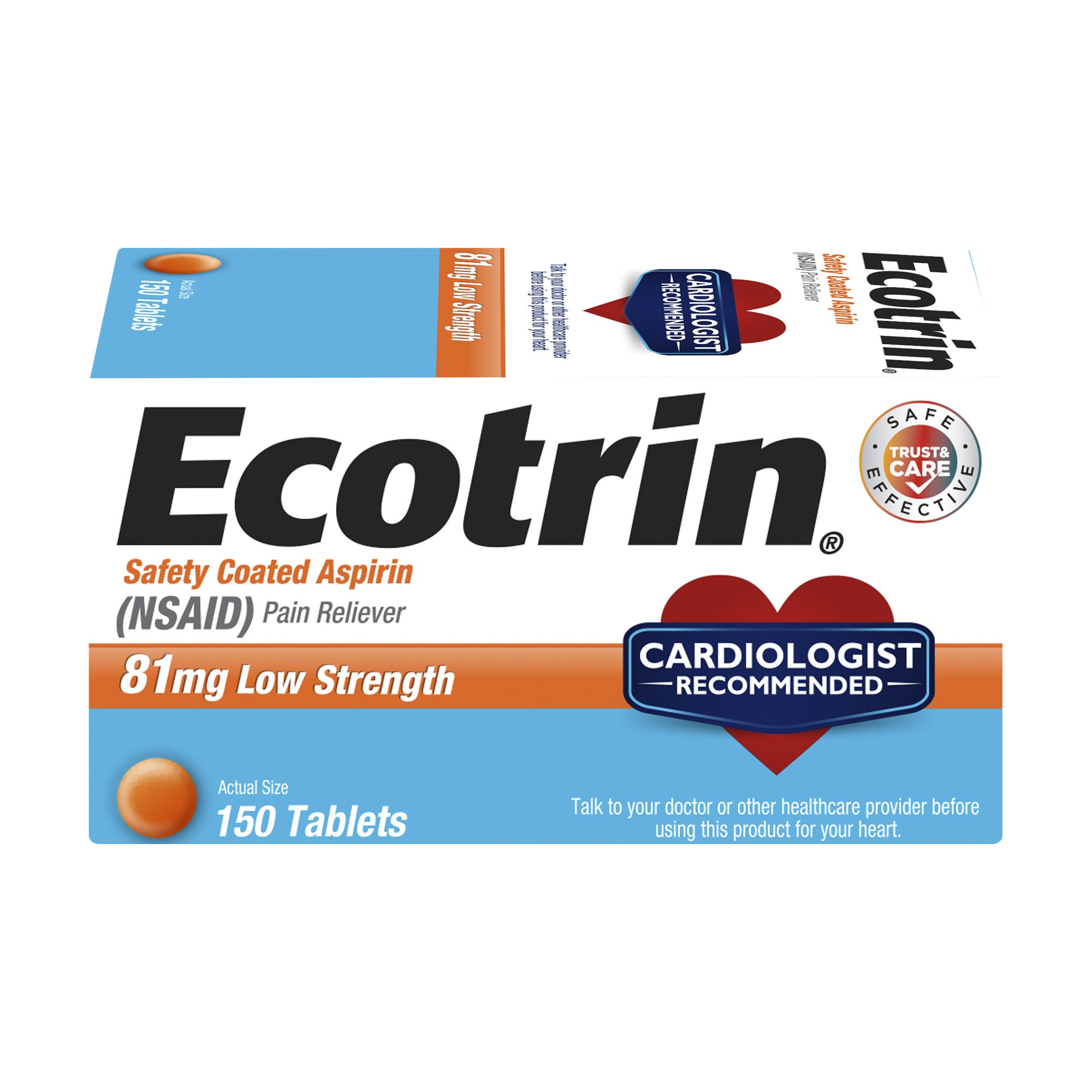 Ecotrin Aspirin Low Strength 81 Mg Safety Coated Tablets