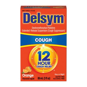 Delsym Adult Cough Suppressant Liquid, Orange Flavor