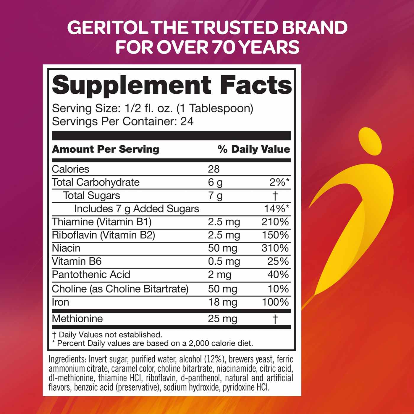 Geritol B-Vitamin & Iron Liquid Supplement; image 7 of 7