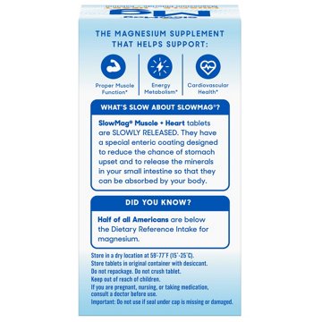 SlowMag Mg Magnesium Chloride with Calcium Tablets, 60 ct