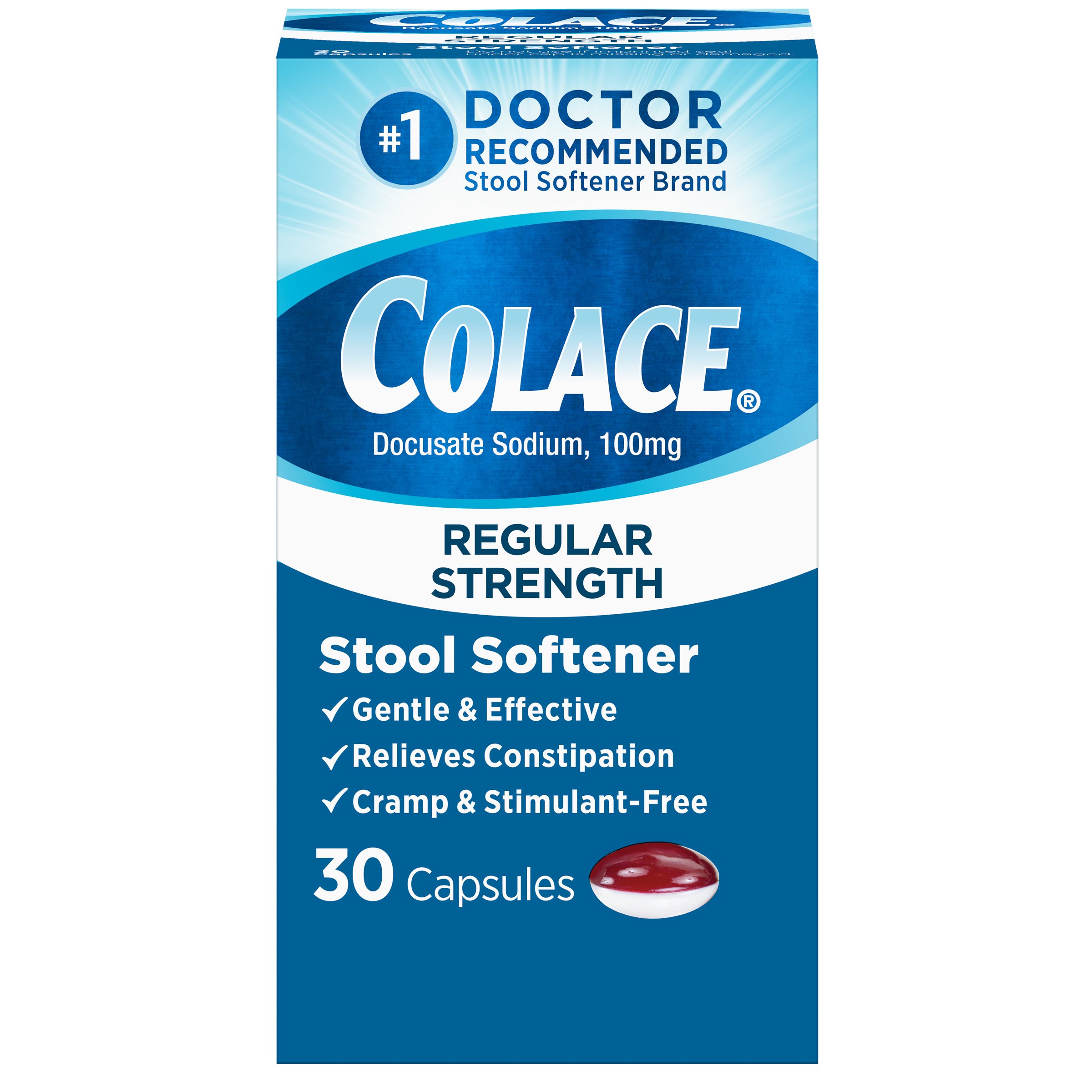 Colace Stool Softener 100 mg Capsules Shop Digestion & nausea at HEB
